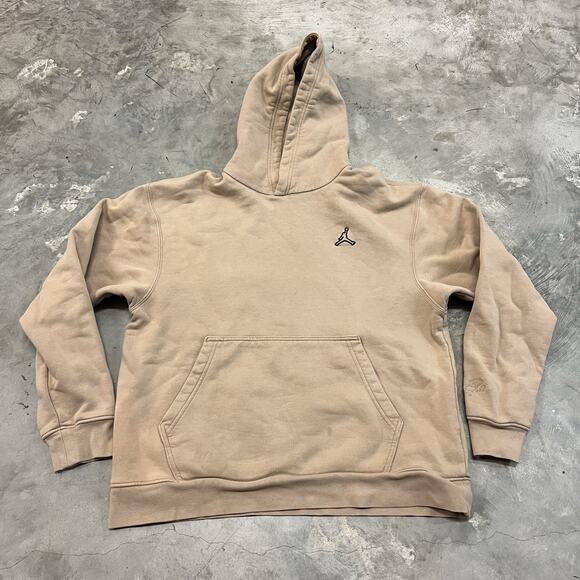 Nike Jordan Essentials Fleece Pullover Hoodie Hemp Tan Men’s Medium DA9818-245 - Picture 1 of 10